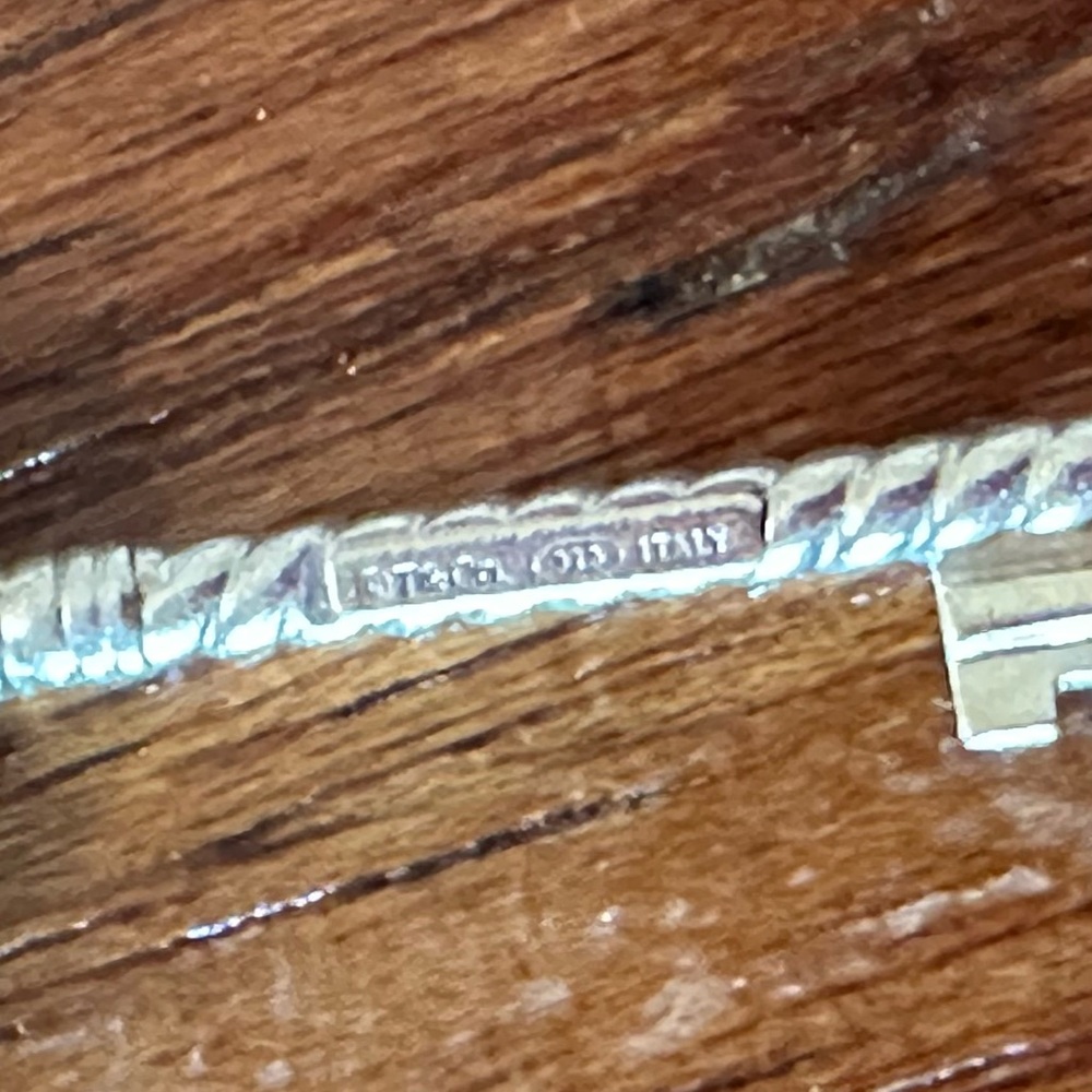 Tiffany & Co Silver Key Pendant Necklace - Silver Key Charm. - Picture 7 of 7